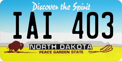 ND license plate IAI403