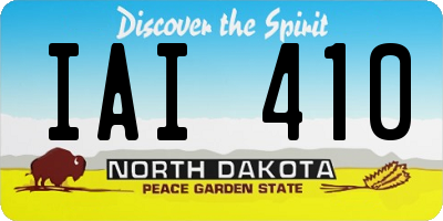ND license plate IAI410