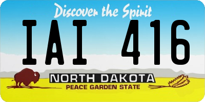 ND license plate IAI416