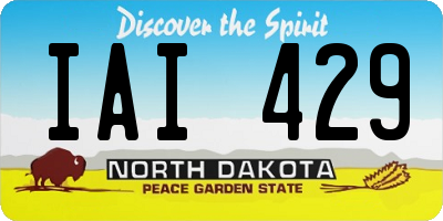 ND license plate IAI429