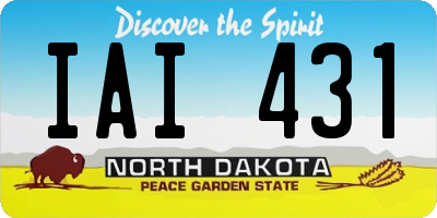 ND license plate IAI431