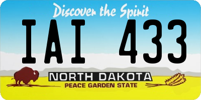ND license plate IAI433