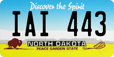 ND license plate IAI443