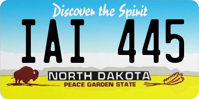 ND license plate IAI445