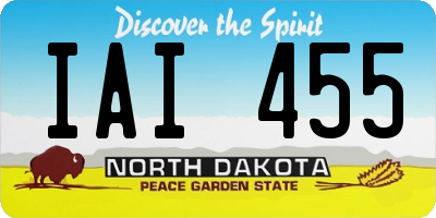 ND license plate IAI455