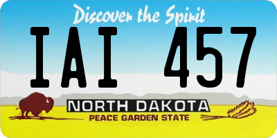 ND license plate IAI457