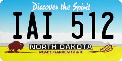 ND license plate IAI512