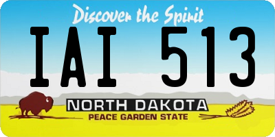 ND license plate IAI513