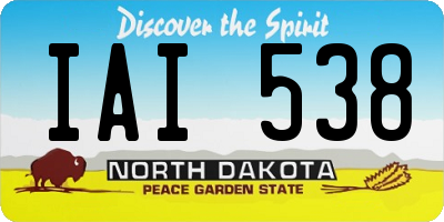 ND license plate IAI538