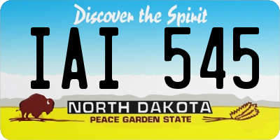 ND license plate IAI545