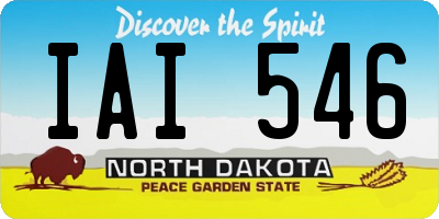 ND license plate IAI546
