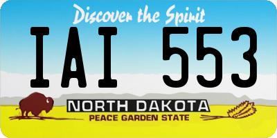 ND license plate IAI553