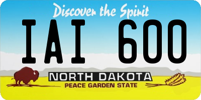 ND license plate IAI600
