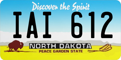 ND license plate IAI612