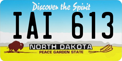 ND license plate IAI613