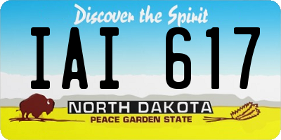 ND license plate IAI617