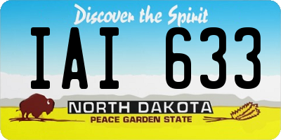 ND license plate IAI633