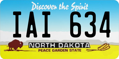 ND license plate IAI634
