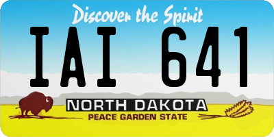 ND license plate IAI641