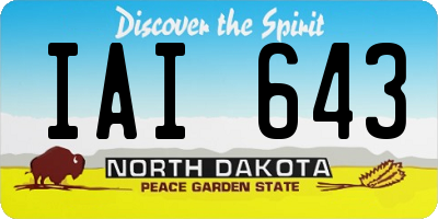ND license plate IAI643