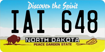 ND license plate IAI648