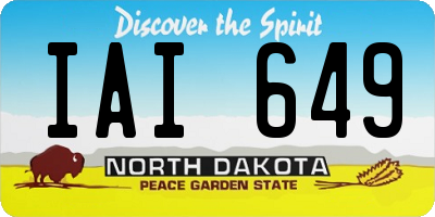 ND license plate IAI649