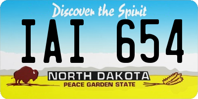 ND license plate IAI654