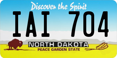 ND license plate IAI704