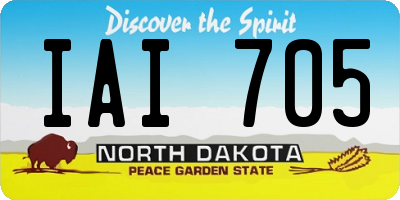 ND license plate IAI705