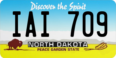 ND license plate IAI709