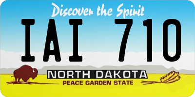 ND license plate IAI710