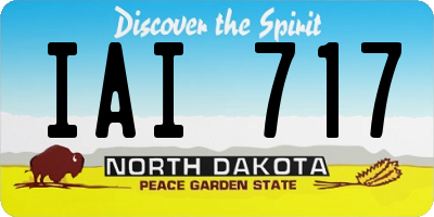 ND license plate IAI717