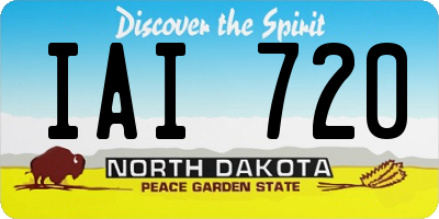 ND license plate IAI720