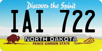 ND license plate IAI722