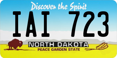 ND license plate IAI723