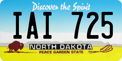 ND license plate IAI725