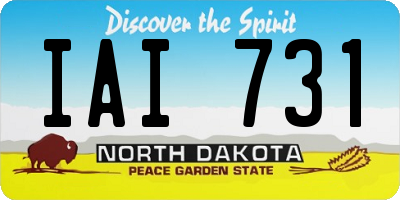 ND license plate IAI731