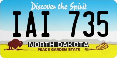 ND license plate IAI735