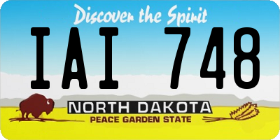 ND license plate IAI748
