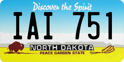 ND license plate IAI751