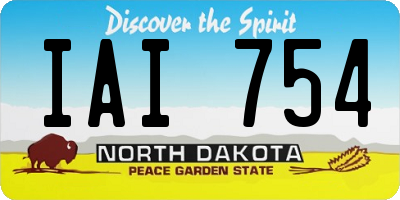 ND license plate IAI754