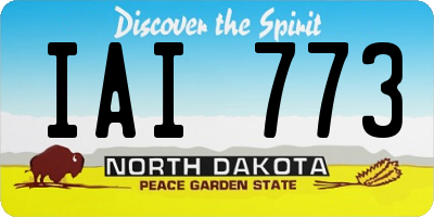 ND license plate IAI773
