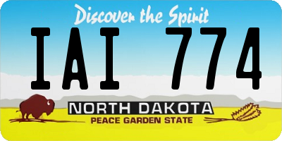 ND license plate IAI774