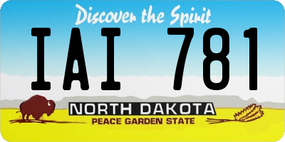 ND license plate IAI781