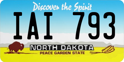ND license plate IAI793