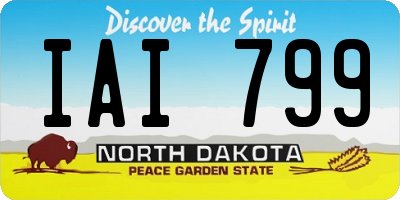 ND license plate IAI799