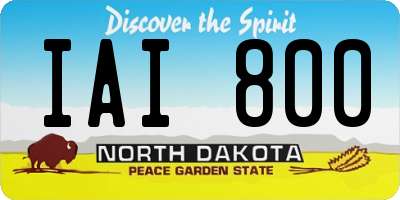 ND license plate IAI800