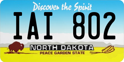 ND license plate IAI802