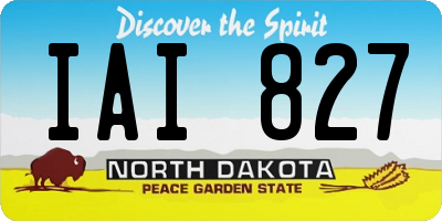 ND license plate IAI827
