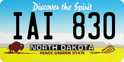 ND license plate IAI830